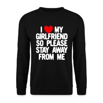 Ich liebe meine Freundin, also bitte halte dich vo - Unisex Pullover - Schwarz - Vorne - Alina (178cm) & Michal (187cm)
