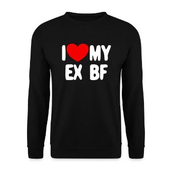 Ich liebe meine Ex bf lustige Frauen Ich liebe mei - Unisex Pullover - Schwarz - Vorne - Alina (178cm) & Michal (187cm)