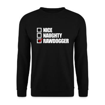 �ne freche Rawdogger Erwachsene Humor Weihnacht - Unisex Pullover - Schwarz - Vorne - Alina (178cm) & Michal (187cm)