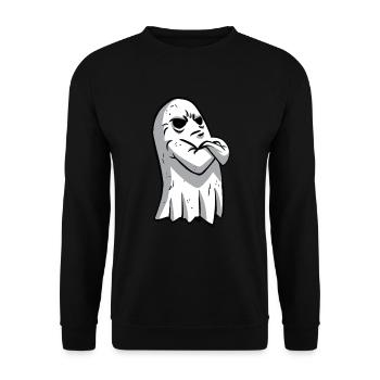Mad Ghost Halloween Mad Ghost Boo Blatt - Unisex Pullover - Schwarz - Vorne - Alina (178cm) & Michal (187cm)
