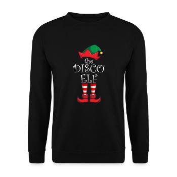 Disco elf passende Familie Weihnachtspyjama Elf - Unisex Pullover - Schwarz - Vorne - Alina (178cm) & Michal (187cm)
