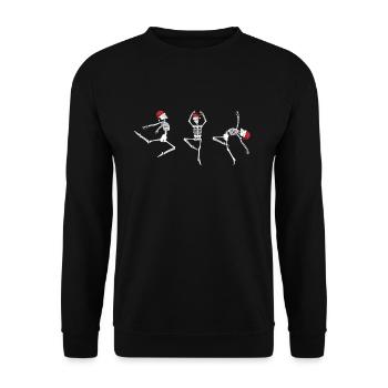 Weihnachtsskelette Ballerina Skelette Ballett - Unisex Pullover - Schwarz - Vorne - Alina (178cm) & Michal (187cm)