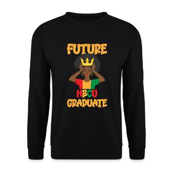Future HBCU Graduate Historical Black College - Unisex Pullover - Schwarz - Vorne - Alina (178cm) & Michal (187cm)