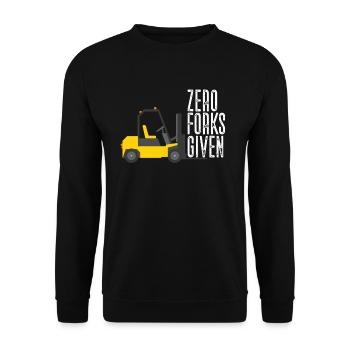 Zero -Gabeln, die lustige Gabelstapler -Operator - - Unisex Pullover - Schwarz - Vorne - Alina (178cm) & Michal (187cm)