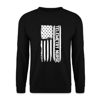 Telemetrie Krankenschwester American Flag RN Patri - Unisex Pullover - Schwarz - Vorne - Alina (178cm) & Michal (187cm)