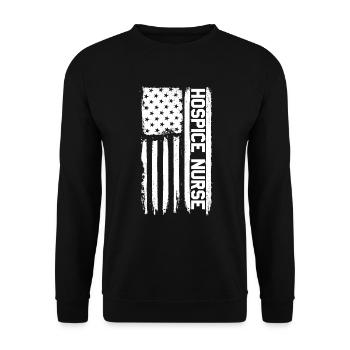 Hospiz Krankenschwester American Flag RN Patriotis - Unisex Pullover - Schwarz - Vorne - Alina (178cm) & Michal (187cm)