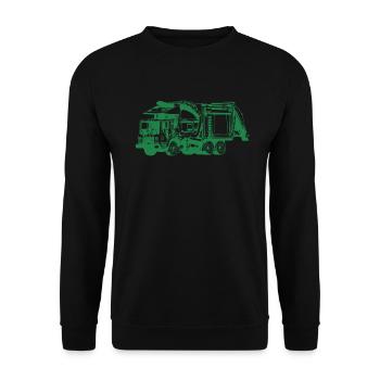 M�llwagen Kinder Kleinkind M�llday Trucks - Unisex Pullover - Schwarz - Vorne - Alina (178cm) & Michal (187cm)
