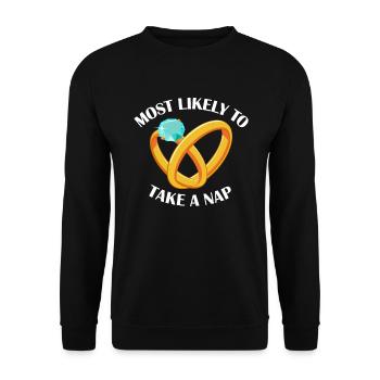 Machen Sie h�chstwahrscheinlich ein Nickerchen lus - Unisex Pullover - Schwarz - Vorne - Alina (178cm) & Michal (187cm)