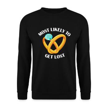 H�chstwahrscheinlich sich verirrt, die lustige pas - Unisex Pullover - Schwarz - Vorne - Alina (178cm) & Michal (187cm)