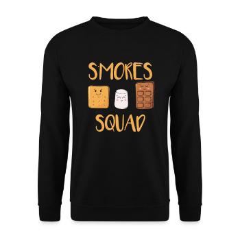 S'mores Squad Marshmallow Camping Camping Fire Smo - Unisex Pullover - Schwarz - Vorne - Alina (178cm) & Michal (187cm)