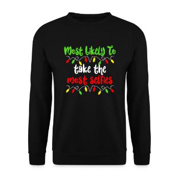 Most likely Christmas Selfies Christmas - Unisex Sweatshirt - black - Front - Alina (178cm) & Michal (187cm)