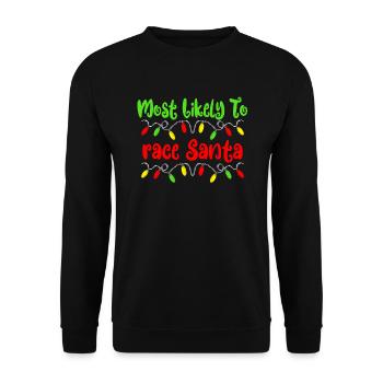 Très probablement à la course de Noël Weihna - Sweat-shirt Unisexe - noir - Devant - Alina (178cm) & Michal (187cm)