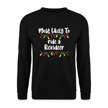 Most likely at Christmas a rent rode - Unisex Sweatshirt - black - Front - Alina (178cm) & Michal (187cm)