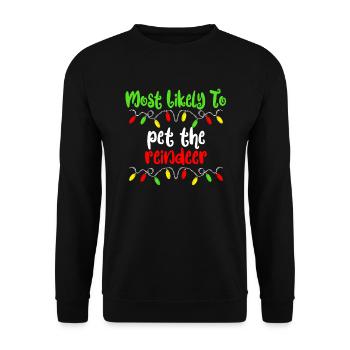 Most likely that Christmas will be the rentie - Unisex Sweatshirt - black - Front - Alina (178cm) & Michal (187cm)