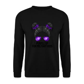 Violet pour les enfants militaires Fille violette sur - Sweat-shirt Unisexe - noir - Devant - Alina (178cm) & Michal (187cm)