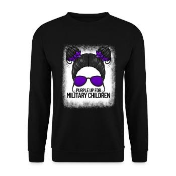 Violet pour les enfants militaires Fille violette sur - Sweat-shirt Unisexe - noir - Devant - Alina (178cm) & Michal (187cm)
