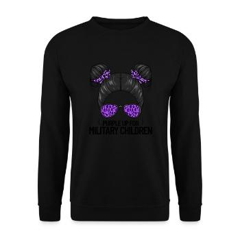 Purple for military cheetahs purple - Unisex Sweatshirt - black - Front - Alina (178cm) & Michal (187cm)