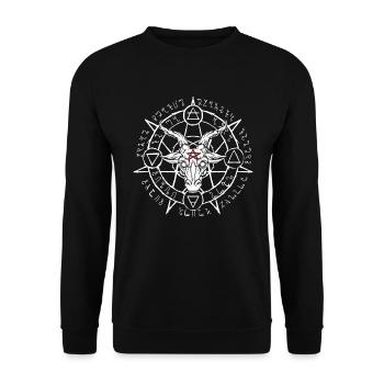 Satanic Goat’s Head Baphomet Devil Adorer - Sweat-shirt Unisexe - noir - Devant - Alina (178cm) & Michal (187cm)