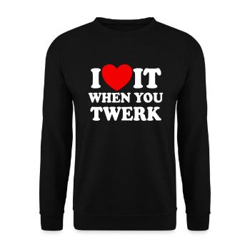 Ich liebe es, wenn du rotes Herz tanzen hast - Unisex Pullover - Schwarz - Vorne - Alina (178cm) & Michal (187cm)