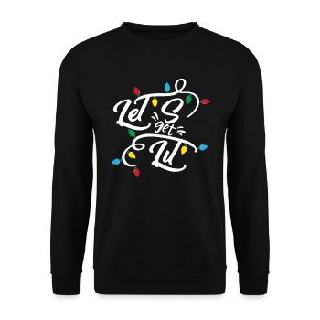 Lassen Sie uns beleuchtete Weihnachtslichter lusti - Unisex Pullover - Schwarz - Vorne - Alina (178cm) & Michal (187cm)