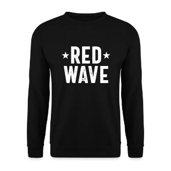 Rote Welle '24 Abstimmung Republikaner 2024 GOP Re - Unisex Pullover - Schwarz - Vorne - Alina (178cm) & Michal (187cm)
