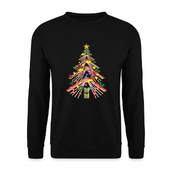 Book Weihnachtsbaumbuchwurmbuch. - Unisex Pullover - Schwarz - Vorne - Alina (178cm) & Michal (187cm)