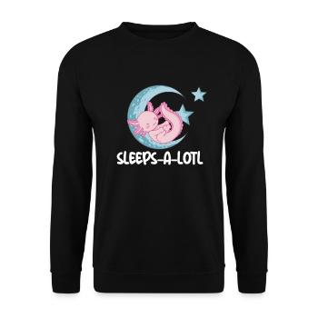 Schl�ft-a-lotl schlafende axolotl kinder axolotlLi - Unisex Pullover - Schwarz - Vorne - Alina (178cm) & Michal (187cm)