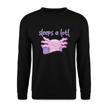Schl�ft-a-lotl schlafende axolotl kinder axolotlLi - Unisex Pullover - Schwarz - Vorne - Alina (178cm) & Michal (187cm)