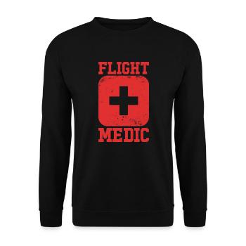 Flug Medic Not ERSTE APHEPPPPPER EMTEMT -Hemd - Unisex Pullover - Schwarz - Vorne - Alina (178cm) & Michal (187cm)