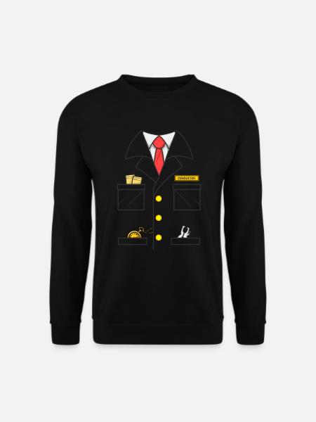 Zugleiter Kost�m Halloween Train Dirigent - Unisex Pullover - Schwarz