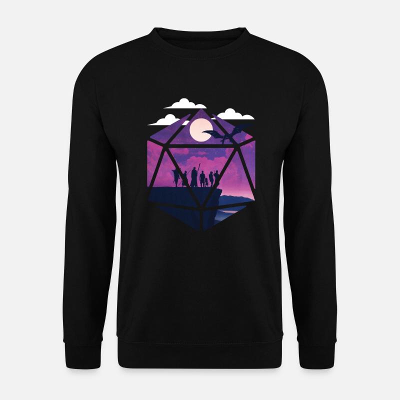 D20 Polyederskunst 20 -Seiten Die R - Unisex Pullover - Schwarz