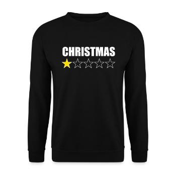 Weihnachten 1 -Sterne -Bewertung Hass WeihnachtenH - Unisex Pullover - Schwarz - Vorne - Alina (178cm) & Michal (187cm)
