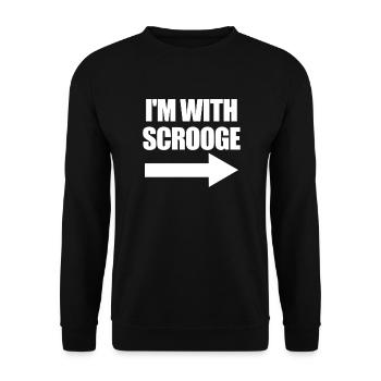 Ich bin mit Scrooge passend zu Weihnachten mit Scr - Unisex Pullover - Schwarz - Vorne - Alina (178cm) & Michal (187cm)
