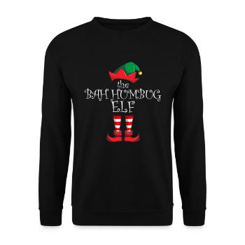 Der Bah Humbug Elf Matching Family ChristmasAnti - - Unisex Pullover - Schwarz - Vorne - Alina (178cm) & Michal (187cm)
