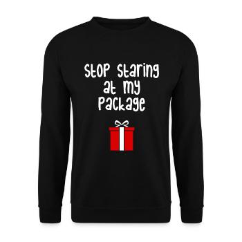 H�r auf, auf meine Paket -Weihnachtsschwangerschaf - Unisex Pullover - Schwarz - Vorne - Alina (178cm) & Michal (187cm)