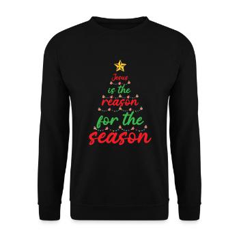 Jesus ist der Grund f�r die Saison - Unisex Pullover - Schwarz - Vorne - Alina (178cm) & Michal (187cm)