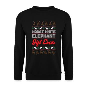 Schlimmstes wei�es Elefantengeschenk, das immer h� - Unisex Pullover - Schwarz - Vorne - Alina (178cm) & Michal (187cm)