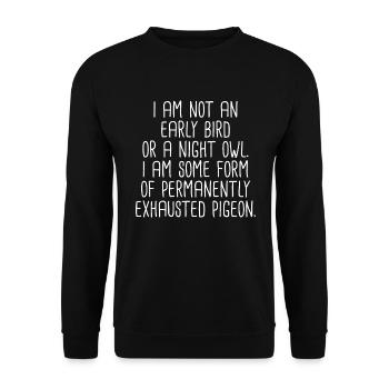 Ich bin kein Fr�hbucher lustiger sarkastisch ersch - Unisex Pullover - Schwarz - Vorne - Alina (178cm) & Michal (187cm)