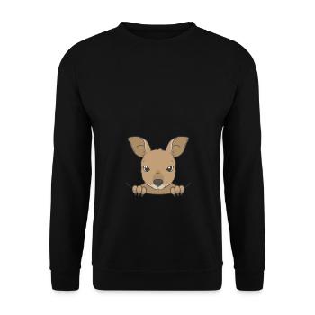 K�nguru Pouch Marsupial Australia Lustig K�nguruoK - Unisex Pullover - Schwarz - Vorne - Alina (178cm) & Michal (187cm)