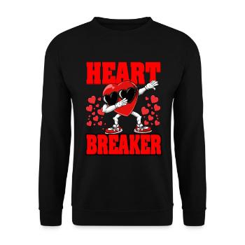 Dabbing Heart Breaker Drôle Messieurs Enfants Garçons - Sweat-shirt Unisexe - noir - Devant - Alina (178cm) & Michal (187cm)