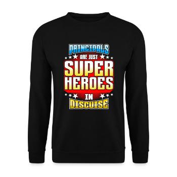 Schulleiter sind nur Superhelden in Verkleidung - Unisex Pullover - Schwarz - Vorne - Alina (178cm) & Michal (187cm)