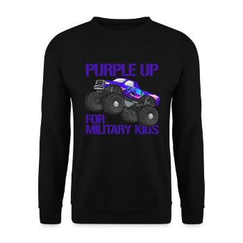 Lila up f�r Milit�rkinder Monster Truck Jungen - Unisex Pullover - Schwarz - Vorne - Alina (178cm) & Michal (187cm)