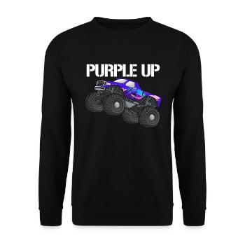 Lila up Monster Truck Milit�r Kinder lila lila auf - Unisex Pullover - Schwarz - Vorne - Alina (178cm) & Michal (187cm)