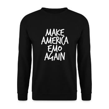 Mach America Emo wieder Grunge Goth Emo - Unisex Pullover - Schwarz - Vorne - Alina (178cm) & Michal (187cm)
