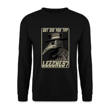 Aber haben Sie versucht, den Pest mit der Mittelal - Unisex Pullover - Schwarz - Vorne - Alina (178cm) & Michal (187cm)