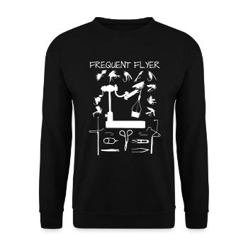 H�ufiger Flyer lustiger Angler Fischer Fliegenfisc - Unisex Pullover - Schwarz - Vorne - Alina (178cm) & Michal (187cm)