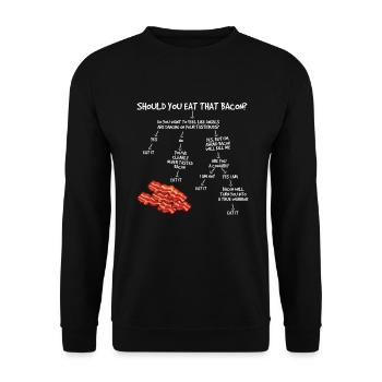 Sollten Sie diesen speck lustigen Speckliebhaberge - Unisex Pullover - Schwarz - Vorne - Alina (178cm) & Michal (187cm)