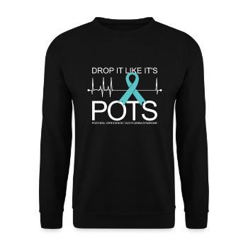 Lassen Sie es so fallen wie es ist POTS -Syndrom - Unisex Pullover - Schwarz - Vorne - Alina (178cm) & Michal (187cm)