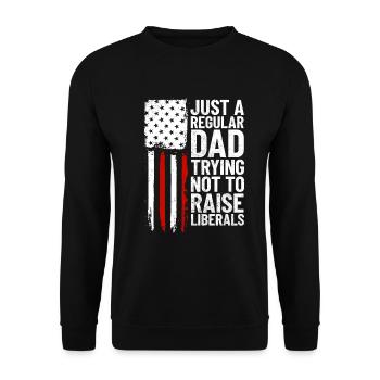 Nur ein normaler Vater, der versucht, Liberale nic - Unisex Pullover - Schwarz - Vorne - Alina (178cm) & Michal (187cm)