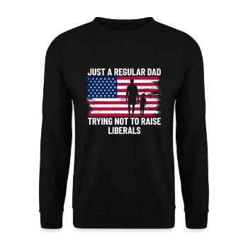 Nur ein normaler Vater, der versucht, Liberale nic - Unisex Pullover - Schwarz - Vorne - Alina (178cm) & Michal (187cm)